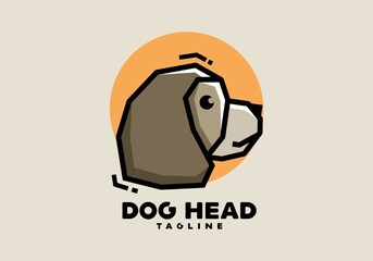 Stiff art style of dog head