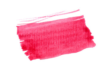 Abstract pink watercolor background. Drawn by hand. Brush stroke.