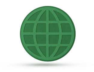 Paper cut globe icon