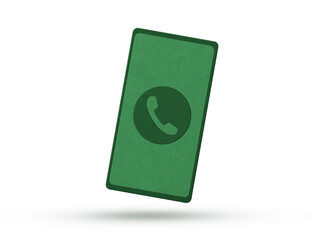 Paper cut mobile phone icon