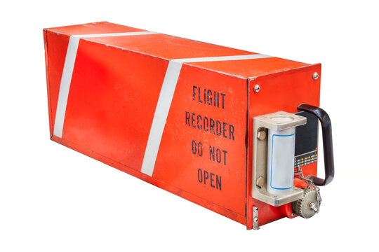 Airplane flight recorder isolated on white