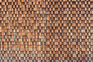 Brown brick wall. Texture of brown brick wall pattern background. Abstract wallpaper texture with old and vintage style pattern. Home or office design backdrop. Outstandingly beautiful architecture.