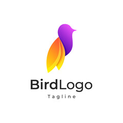 bird color gradient logo design
