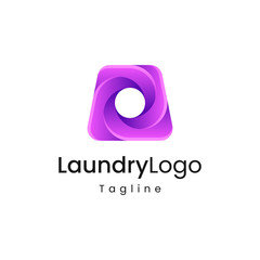laundry logo gradient simple. wash clean fast logo.
