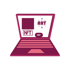 Isolated computer animated ntf color art digital ilustration vector