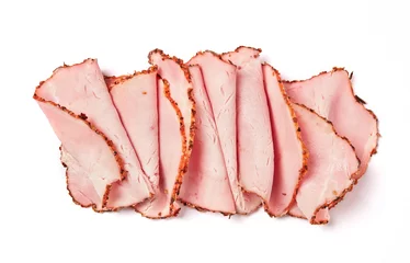 Fotobehang Rolled smoked ham slices © goir