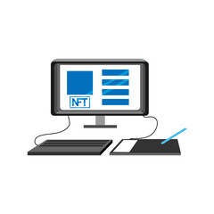 Isolated computer animated ntf color art digital ilustration vector