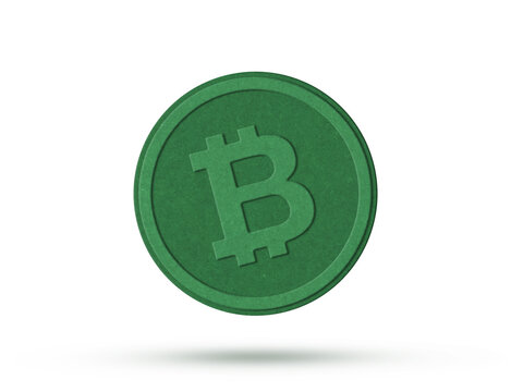 Paper cut bitcoin icon
