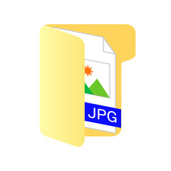 フォルダのアイコン。JPGファイルが入った黄色いフォルダ。