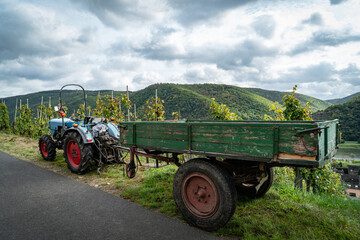 Abtransport der reifen Wintrauben aus dem Weinanbaugebiet. © Countrypixel
