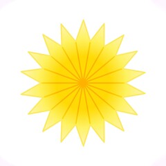 Abstract illustration of the sun. Schematic representation of the sun. Sun Icon.