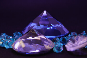 blue diamonds against a black background