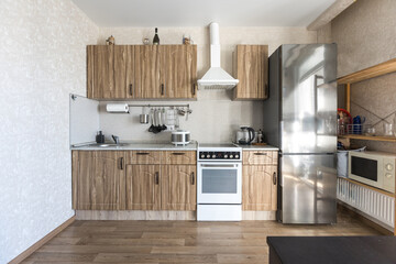 kitchen set in the interior of the apartment