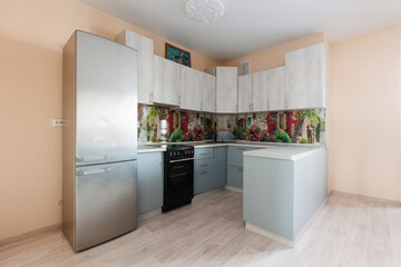 kitchen set in the interior of the apartment