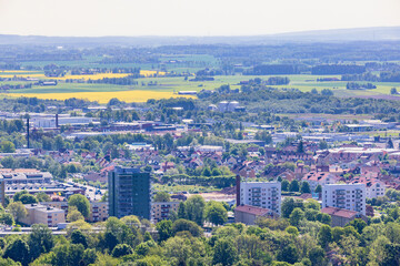 View at small city in Sweden