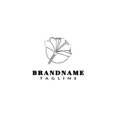 ginko leaf logo cartoon icon design template black isolated vector illustration