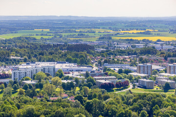 Fototapeta na wymiar View of a city in the Swedish countryside