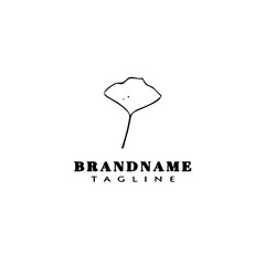 ginko leaf logo cartoon icon design template black isolated vector illustration