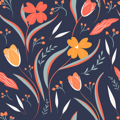 Floral seamless patterns. Vector design for paper, cover, fabric, interior decor and other users