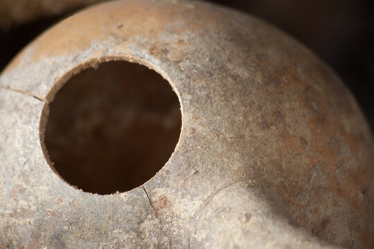 Dried Gourd With A Hole In It