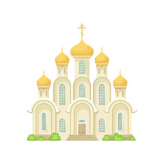 Fototapeta na wymiar Vector illustration of the Orthodox Christian Church. A religious building.