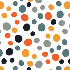 Foto op Plexiglas Geometrische vormen Semless hand getekend patroon met kleurrijke stippen. Abstracte kinderachtige textuur voor stof, textiel, kleding. vector illustratie