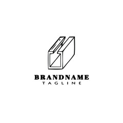 girder logo cartoon icon design template black isolated vector illustration