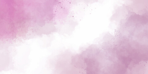 Background Texture Graphic Prism Reflection Illumination Light Watercolor Cloud. Watercolor painting in purple colors. Pink and Purple Gradient Watercolor Grunge Texture On White Background.