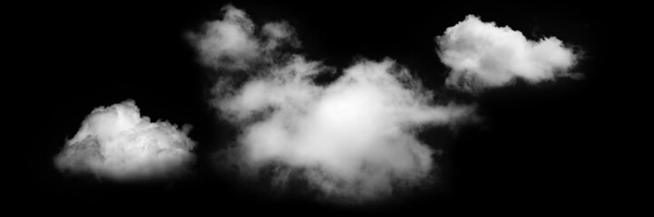 white cloud on black background. Wide sky and clouds dark tone.