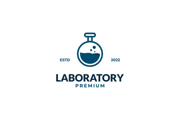 Modern glass laboratory logo design