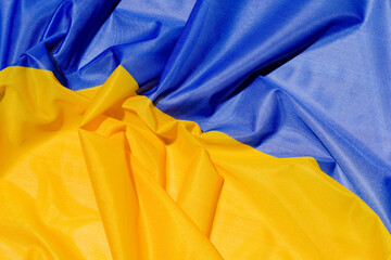 Background with crumpled Ukrainian flag