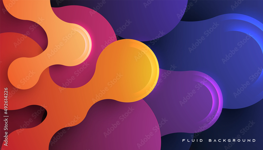 Poster colorful gradient dynamic fluid background light and shadow