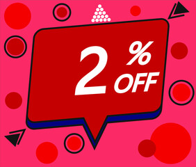 red 2% discount price sign