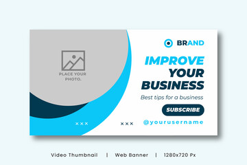Video thumbnail Digital business agency web banner template. Editable video thumbnail design. Customizable web banner template and thumbnail
