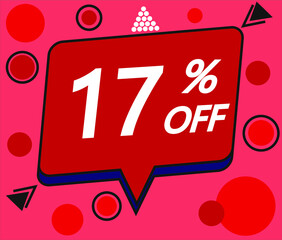 red 17% discount price sign