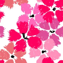 Foto op Canvas floral seamless background pattern, with abstract flowers, paint strokes and splashes © Kirsten Hinte