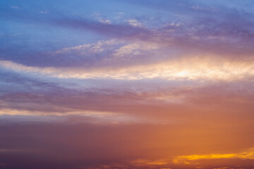 Naklejka na ściany i meble Dramatic colorful evening sky after the sunset