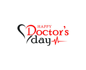 World, international happy Doctor's Day flat vector logo design, national doctors day love design
