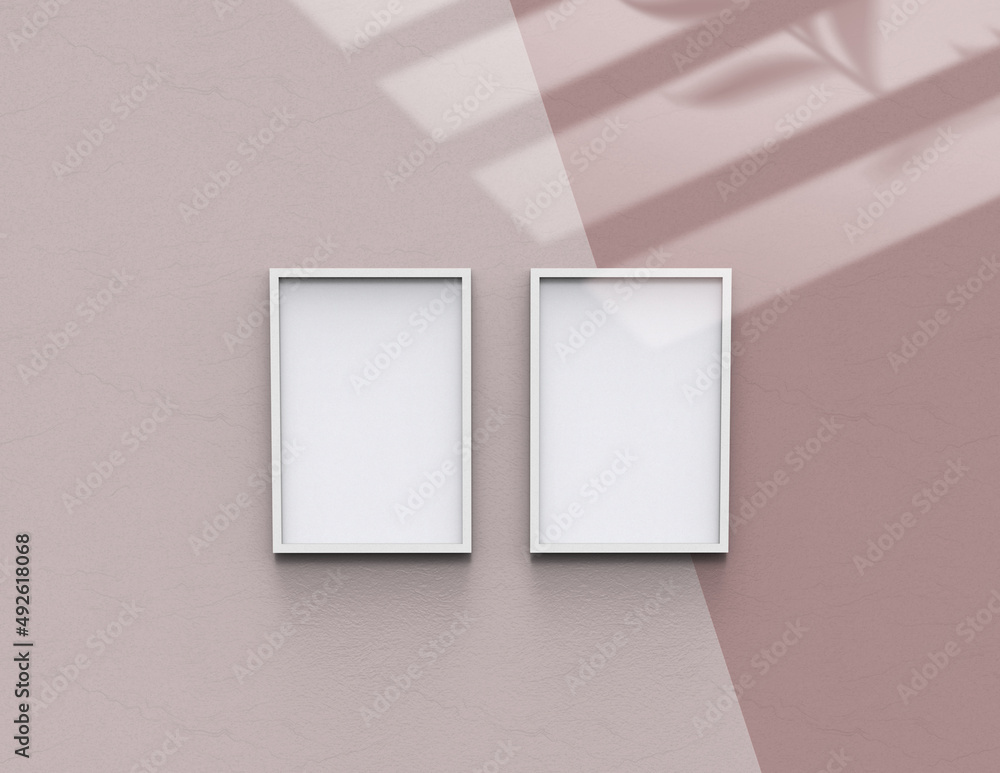 Aufkleber picture frame background using 3d rendering and geometry. framed background mock-up for poster desig