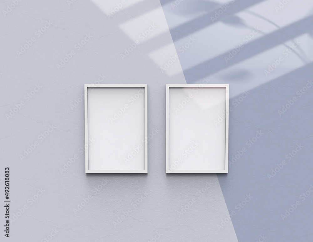 Poster picture frame background using 3d rendering and geometry. framed background mock-up for poster desig