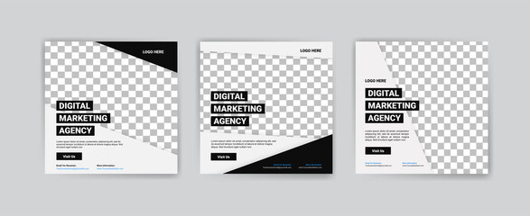 Digital business marketing banner for social media post template