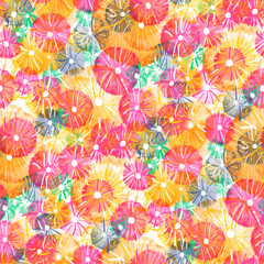 Fototapeta na wymiar Seamless pattern with watercolor flowers