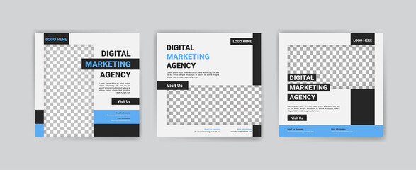 Digital business marketing banner for social media post template