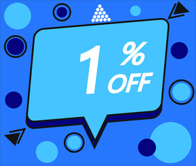 Blue 1% discount price sign