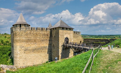 Fototapeta na wymiar Khotyn fortress in Chernivtsi region of Ukraine