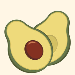 two halves of avocado