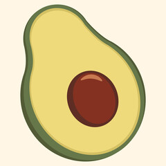Half an avocado with a stone