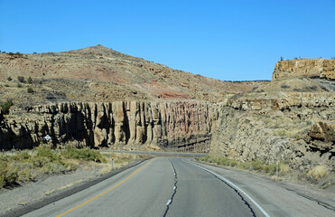 Driving down the canyon, Utah