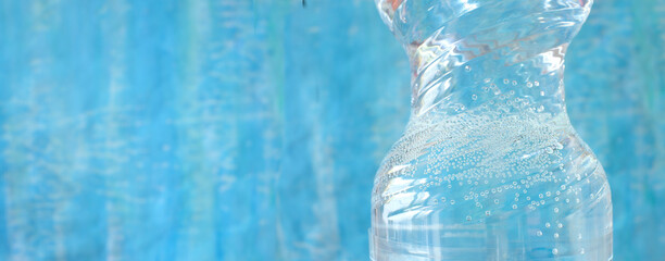 bottle of water, water shortage, lack of clean water concept, close up shot with large copy space