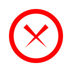 Obraz premium Red cross flat icon in circle. Vector illustration isolated on a white background. 